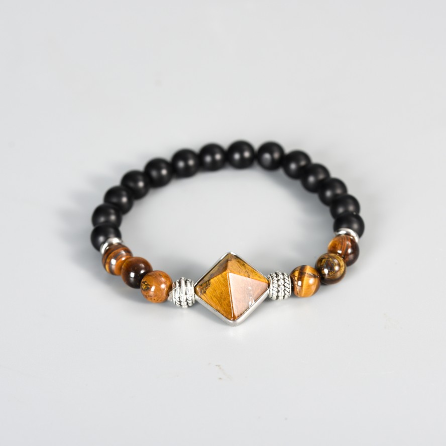 Pyramid Crystal Natural Stone Bracelet